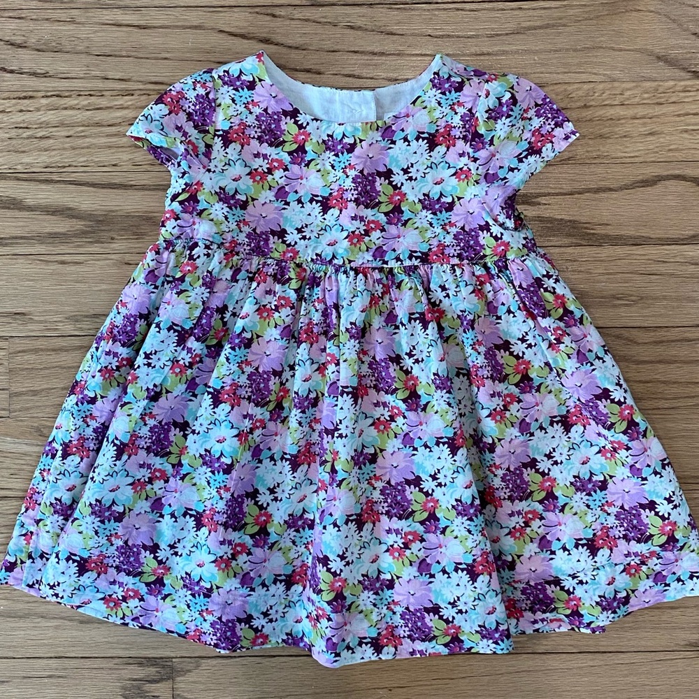 Baby Gap Purple Floral Summer Dress 12-18 Mo